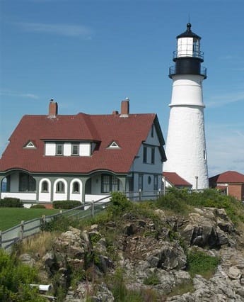 A lighthouse on the coast of Maine